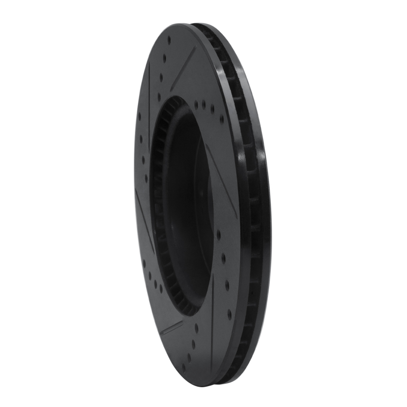 Hyundai Ioniq Brake Rotor (1) - Front Right - R1 Concepts - Drilled & Slotted - Black - `17-`22